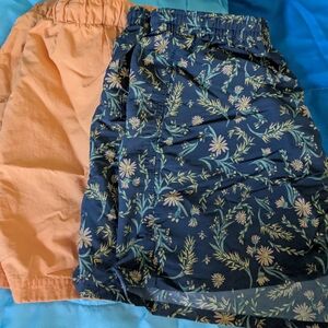 Floral and Solid Shorts Set